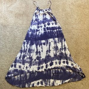 Billabong tie dye cotton cross back flowy maxi length beach dress XS